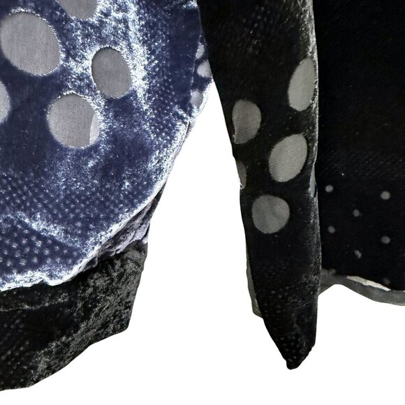 KOOS Of Course Silk Blend Velvet Shirt Medium Black Colorblock Artsy Womens Top - Picture 7 of 10